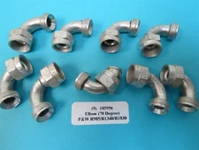 (9) Pratt Whitney Aircraft R985 R1340 R1830 Spark Plug 70 Degree Elbows 5/8”-24
