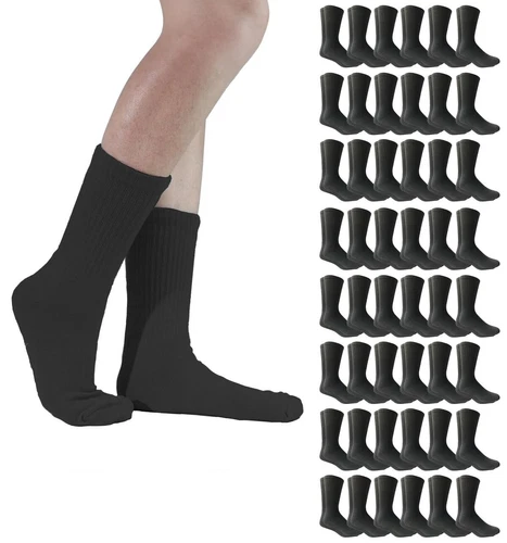 12 Pairs Men's Solid Sports Cotton Crew Socks  Athletic Work Size 9-11 10-13
