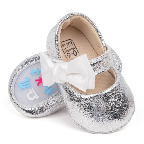 HsdsBebe Baby Girls Mary Jane Flats Non Slip Soft Sole Bowknot Princess Wedding