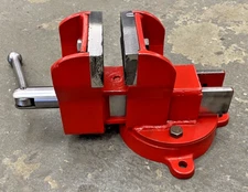 4-1/2" Milhoff Vise w/ Serrated Jaws & Swivel Base Bench Mechanic Vice