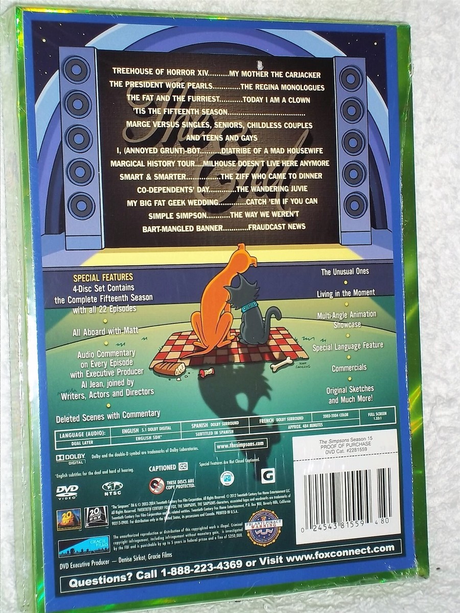 The Simpsons 15th Fifteenth Season (DVD, 2012) Dan Castellaneta