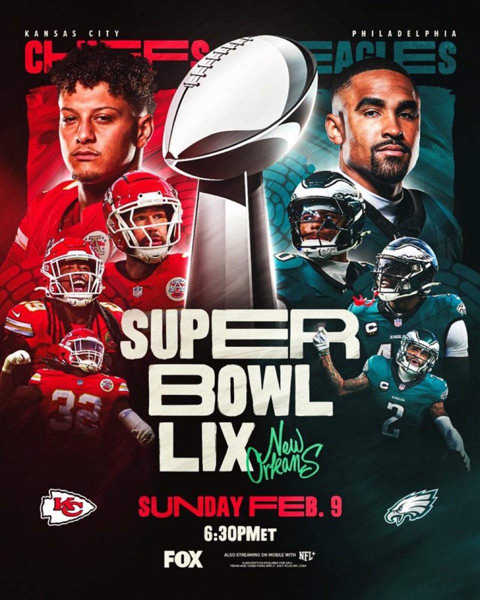 superbowl LIX 8x10 photo Kansas City Chiefs Philadelphia Eagles