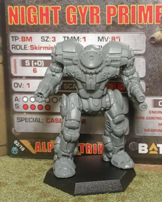 Battletech Night Gyr Mech + Pilot Cards Alpha Strike Clan Support Star Catalyst