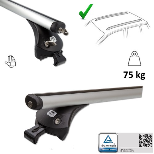 DGH SYSTEM Easy Line Glide 112 Cm Barres De Toit Compatible Avec MG HS SUV 2018- Avec Rails Fermées, Verrouillable, 100 Kg