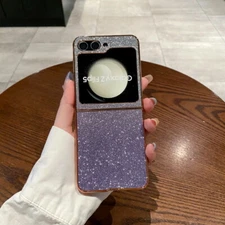 For Samsung Galaxy Z Flip6 Flip5 Flip4 Flip3 Glitter Plating Hard PC Case Cover