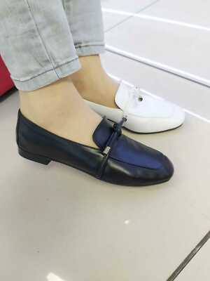Women's White MOCASSIN SHOES genuine leather, Made in Turkey NEW COLLECTION