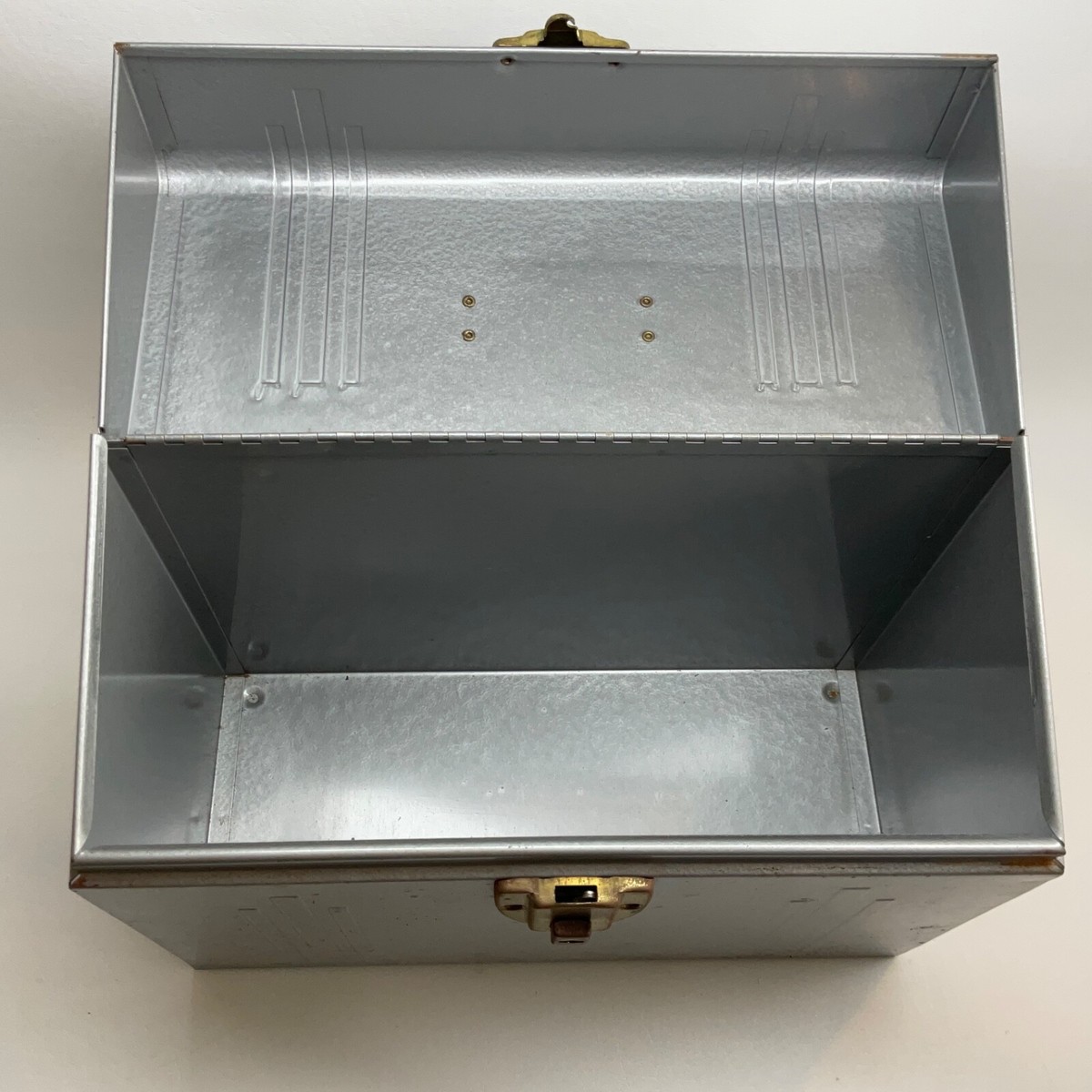 Vintage USA Excelsior Stamford Conn Metal File Locking Box with