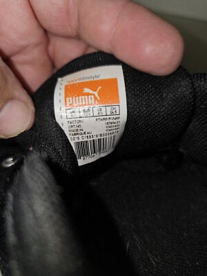 Speed Cat Puma Shoes Black, Silver &White Good Condition Mesh Style Mens 5.5