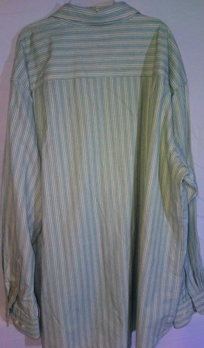 Mens dress shirt button up light green striped XXL men's Izod brand preowned - Picture 4 of 4