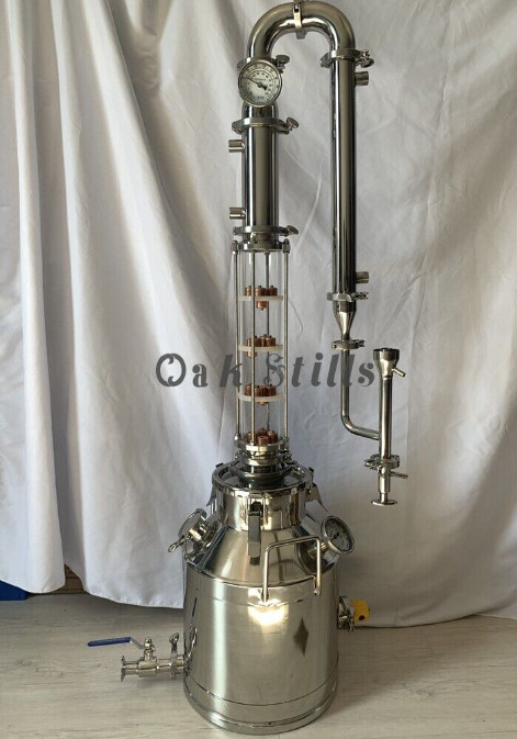 30Lt / 8 gal Alcohol Distiller Glass Column Still w/ Controller and heating Cana