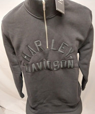 NWT Harley - Davidson Men  s Icon 1/4 Zip Mock Sweater Black Size SM