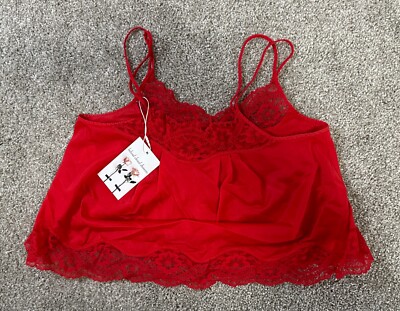 Behind Closed Doors Red Lingerie Top Size Small