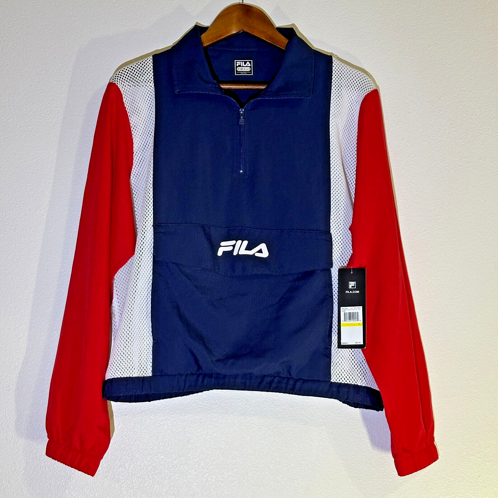 Giacca a vento FILA Wicked donna M sportiva multicolore zip nuova con etichetta $65