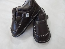 Jack and Lily Brown LEATHER Strap Shoes For Boy Size 6