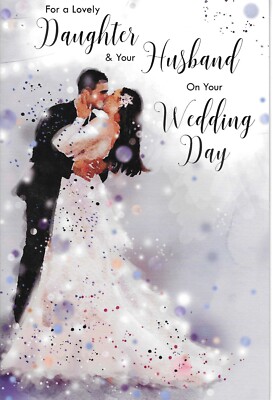 DAUGHTER AND HUSBAND WEDDING DAY GREETING CARD 9