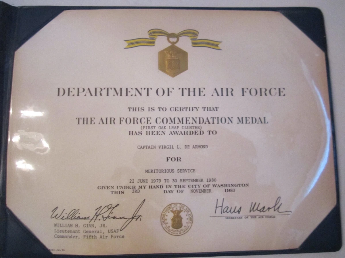 Awarded The Air Force Commendation Medal – First Oak Leaf, 60% OFF