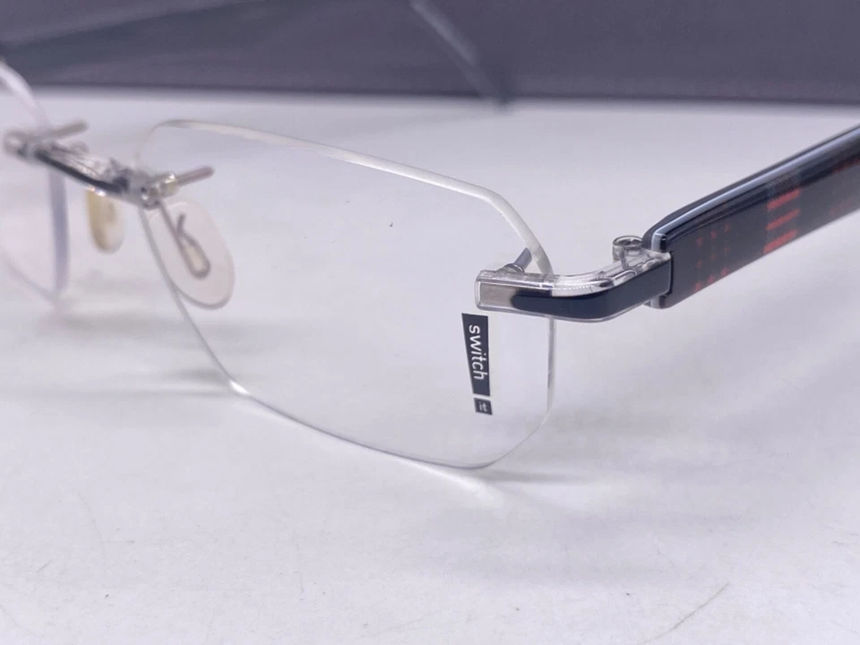 Switch it Brille Damen Grau Eckig Randlos Karo muster 657 germany - Bild 4 von 4