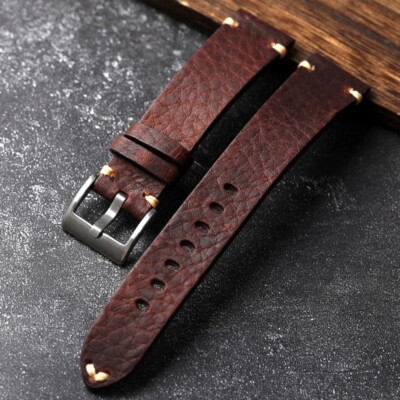 Cinturino Orologio Müller&Son 18mm Pelle Horween Marrone - Stile Orecchie Di Cane