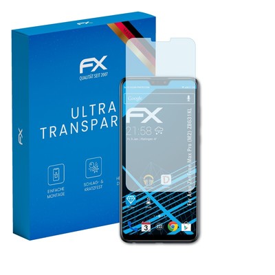 atFoliX 3x Schutzfolie für Asus ZenFone Max Pro (M2) ZB631KL klar
