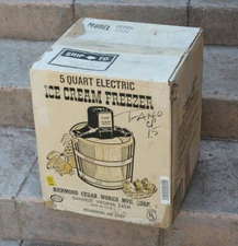 Richmond Cedar Works 5 Qt Sterling Electric Ice Cream Maker Made in USA