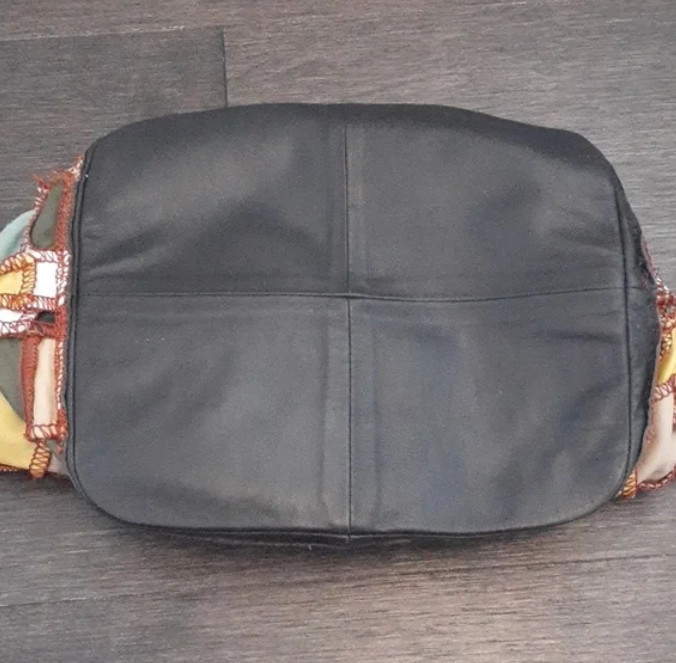 Vintage WITH multi-colour leather patchwork unstr… - image 12