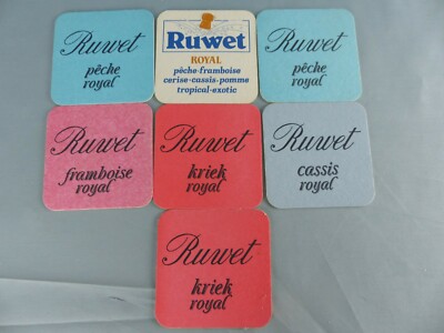 Lot of 7 SOUS BOCK RUWET CIDER beer beermats beer felt beer lid E30