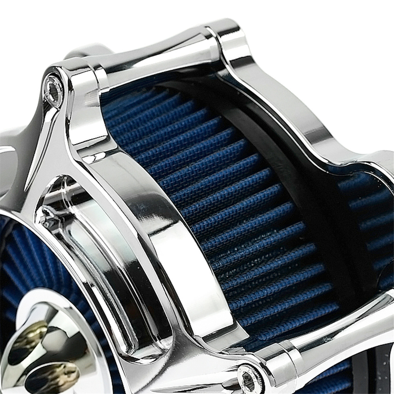 Chrome Blue Intake Air Filter W/Rain Sock Fit For Harley Softail FLHT Dyna 2000