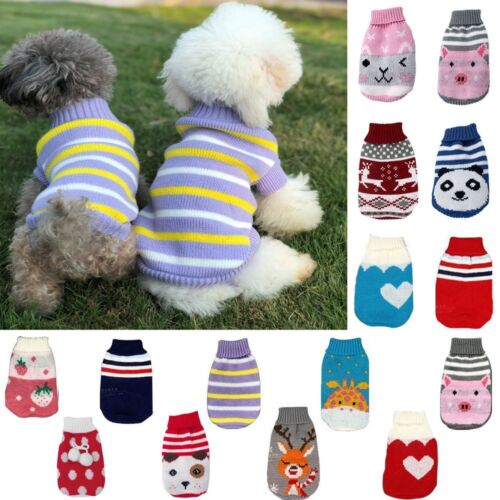 Cat Sweater Pullover Warm Dog Clothes Pet Sweater Costume Winter Dog Clothes - Picture 1 of 18