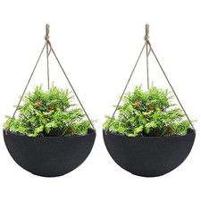 Large Hanging Planters for Outdoor Plants Set of 2 13 Inch