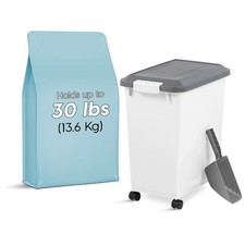 Airtight Pet Food Storage Container with Scoop Holds 30 Lbs Dog Cat Food