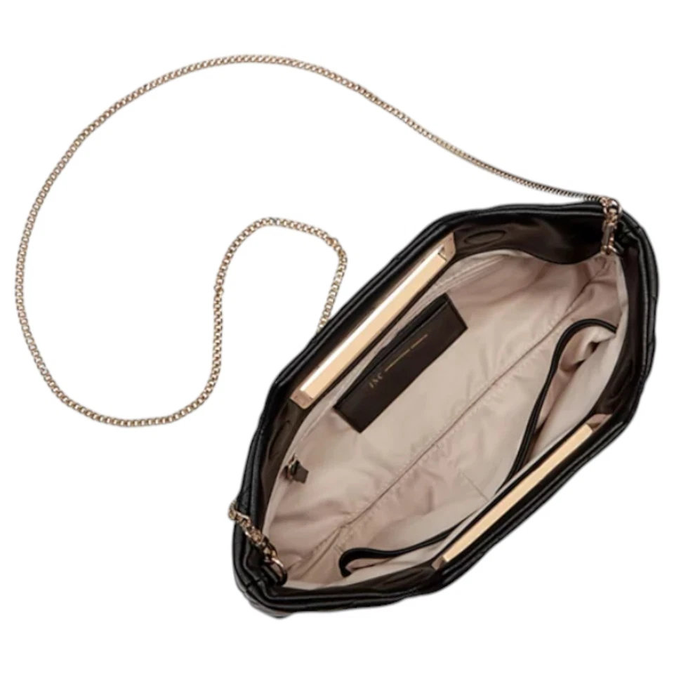 Bolso de hombro INC Juditth con asa abierta acolchado imitación cuero -NEGRO Foto 3 de 4