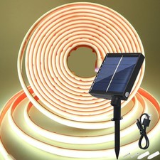 Solar COB LED Strip Neon Flex Rope Lights IP68 Waterproof Self Adhesive Garden
