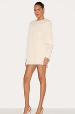Pretty Little Thing Cream Blazer Button Dress Size 10 Brand New with Tags