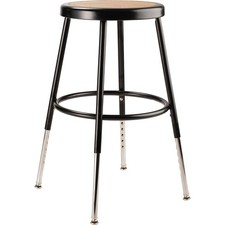 NPS 19"-27" Height Adjustable Heavy Duty Steel Stool, Black