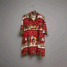 New Stylore Christmas Camps Up Buttons Up for Mens Santa Red Yellow - 3XL/Large