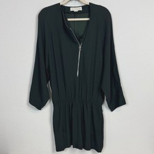 Stella McCartney Dark Green Cowl Zip Mini Dress 38/4