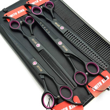 8.0 Inches Professional Dog Grooming Scissors Set Straight  Thinning  Curved 
