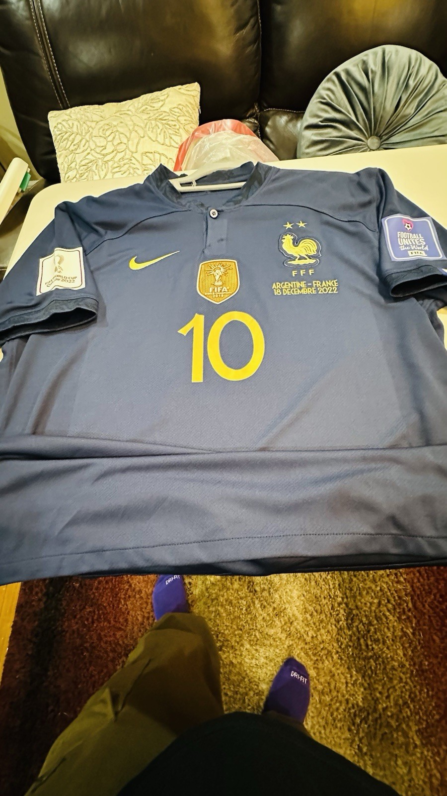 Nike France 2022 Size 2XL Home Mbappe 10 Football Soccer Jersey, (no original)