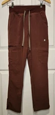 Figs Women's Yola Skinny Scrub Pants High Waisted Sz XS Petite Burgundy EUC 