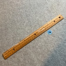 Vintage 12" Wood Ruler Inches  Metric