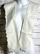 Vintage White Embroidered Detachable Collar Lace False Collar Bib Dickey