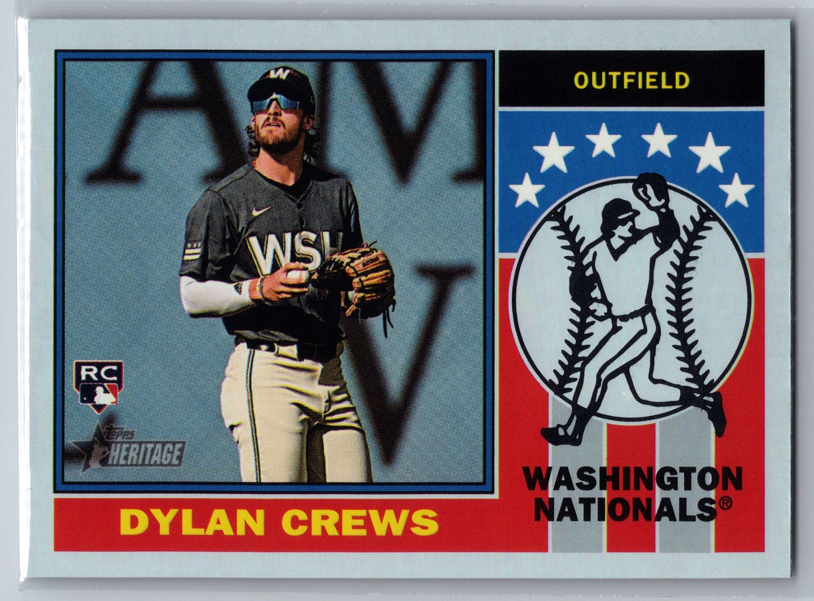 2025 Topps Heritage Dylan Crews 1976 Player Icons Holographic #76PI-15 Nationals