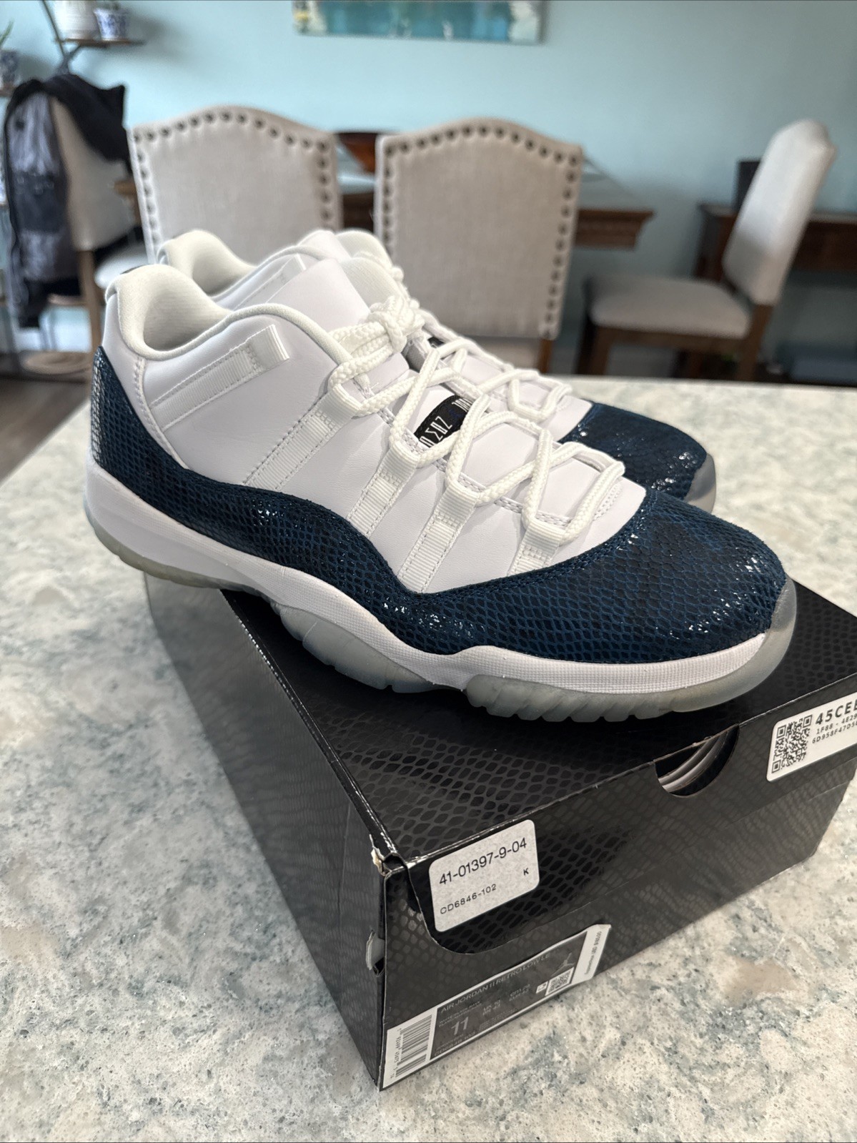 Air Jordan 11 Low Snakeskin Blue sz11