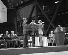 NEIL ARMSTRONG RECEIVING CONGRESSIONAL SPACE MEDAL OF HONOR 8X10 PHOTO