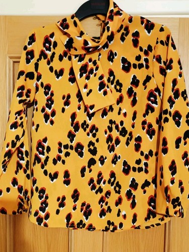 Rant & Rave Ladies Yellow Pattern  Blouse UK 12