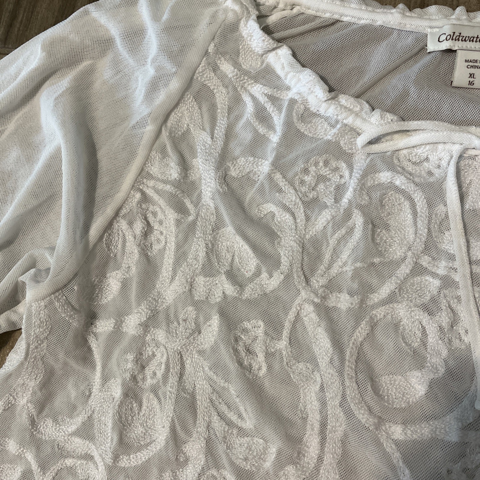 Coldwater Creek Mostly To Semi Sheer XL 16 Lace T… - image 3