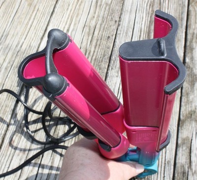 Bed Head TIGI Mess-Behave Deep Wave Hair Curl Styler In Pink And Teal