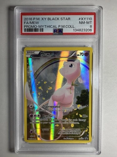 2016 POKEMON XY BLACK STAR PROMO MYTHICAL POKEMON #XY110 FULL ART MEW PSA 8 🔥🔥