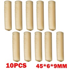 10Pc Guitar Unbleached Bone Nut Saddle Luthier 1 3/4"x15/64"x3/8" 45x6x9mm US