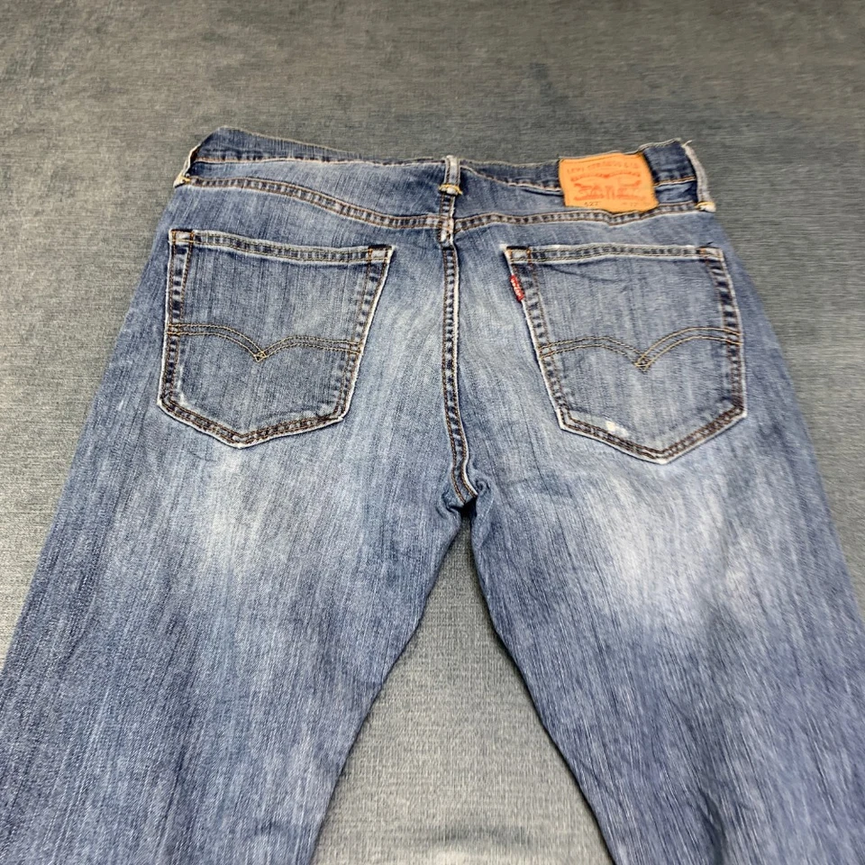 Pantalones de mezclilla vintage Levi's 514 The Original para hombre 38x32 azul calce ajustado pierna recta Foto 4 de 4